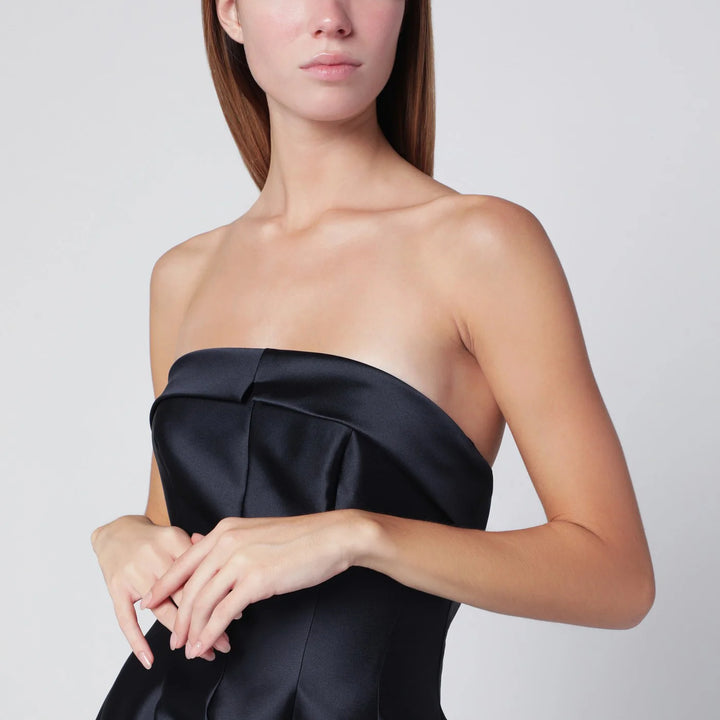 Alberta Ferretti - Blue evening dress in silk-blend mikado