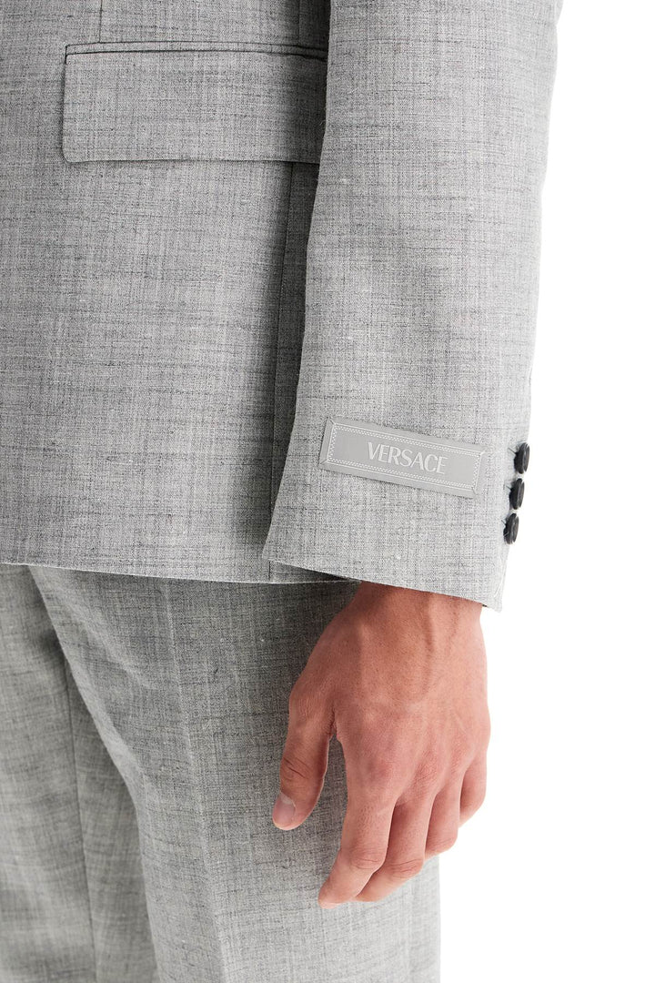 Versace Double-breasted Wool Blend Blazer