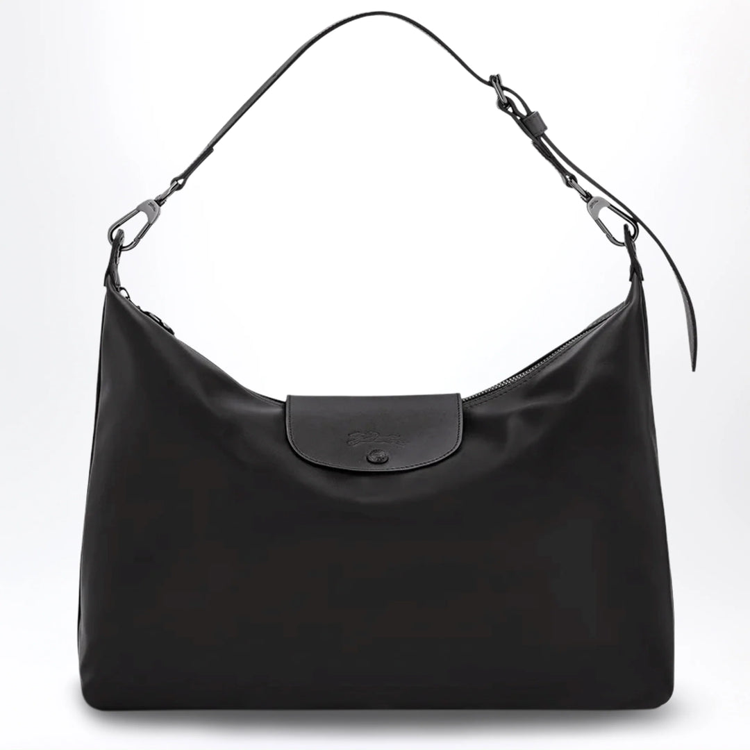 Longchamp - Black XL Le Pliage Xtra leather hobo bag