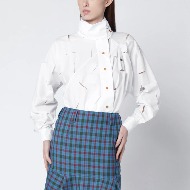 Vivienne Westwood - White Halston shirt with cut-out details Brand Apparel &amp; Accessories > Clothing > Shirts &amp; Tops 40  IT