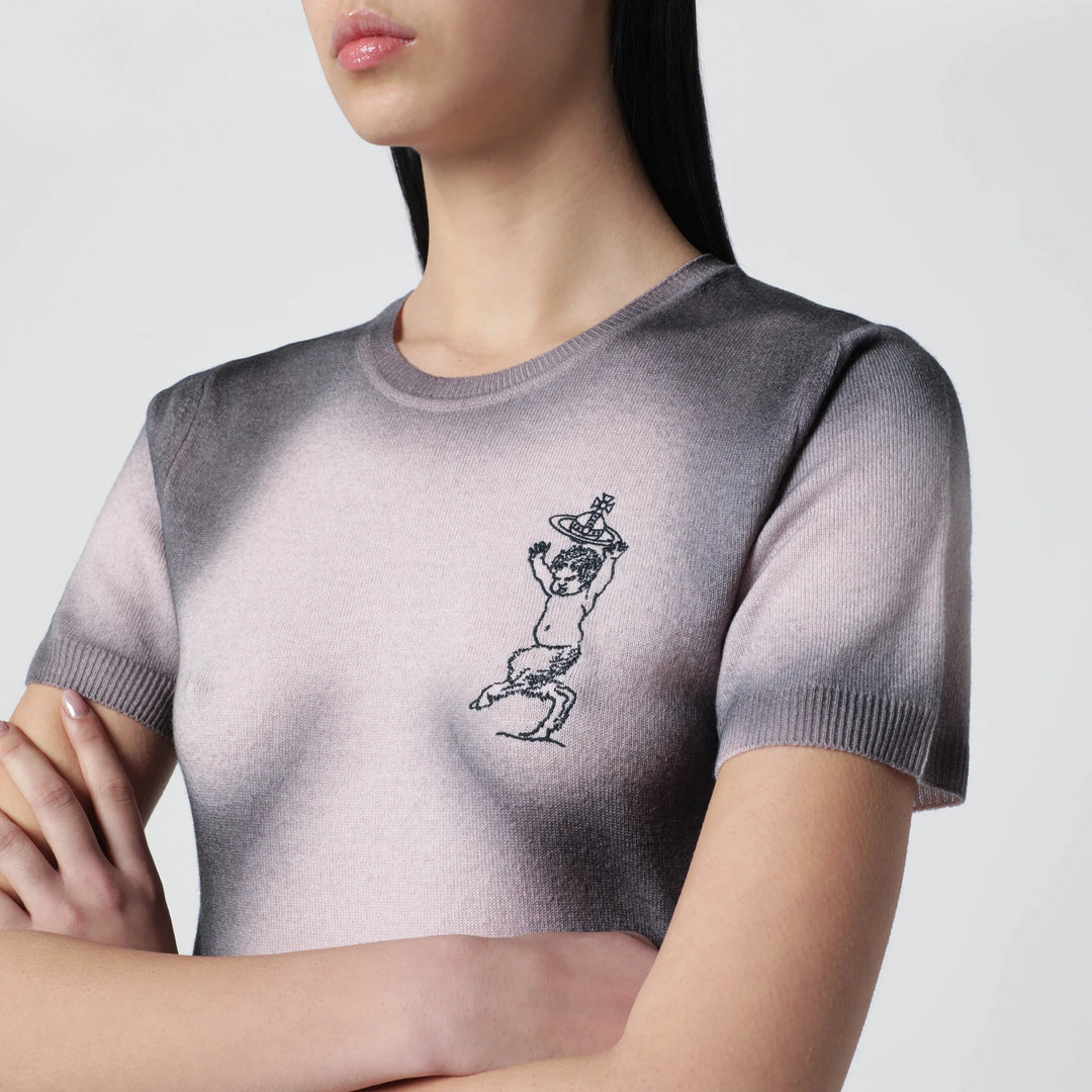 Vivienne Westwood - Pink/black dégradé-effect knit top