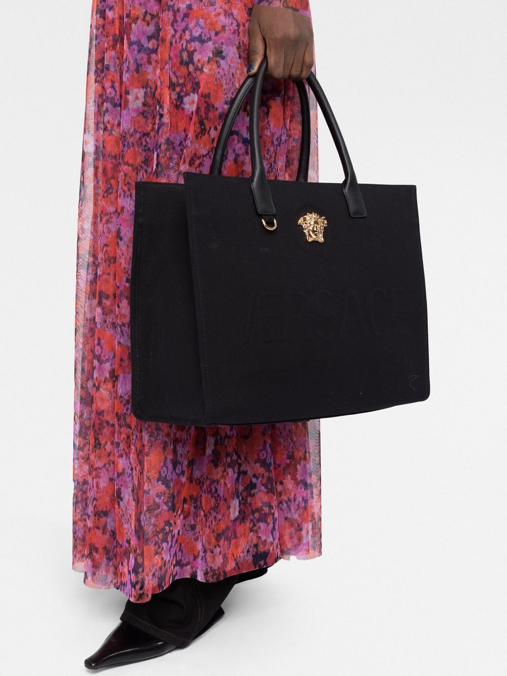 Versace Black Canvas Medusa Bag