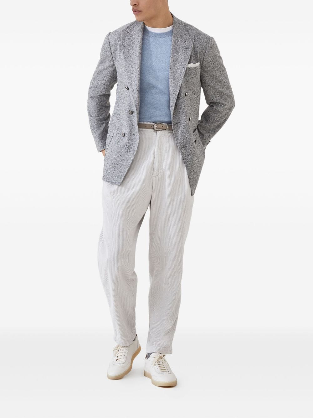 Topwear Brunello Cucinelli Sweaters Clear Blue Brand