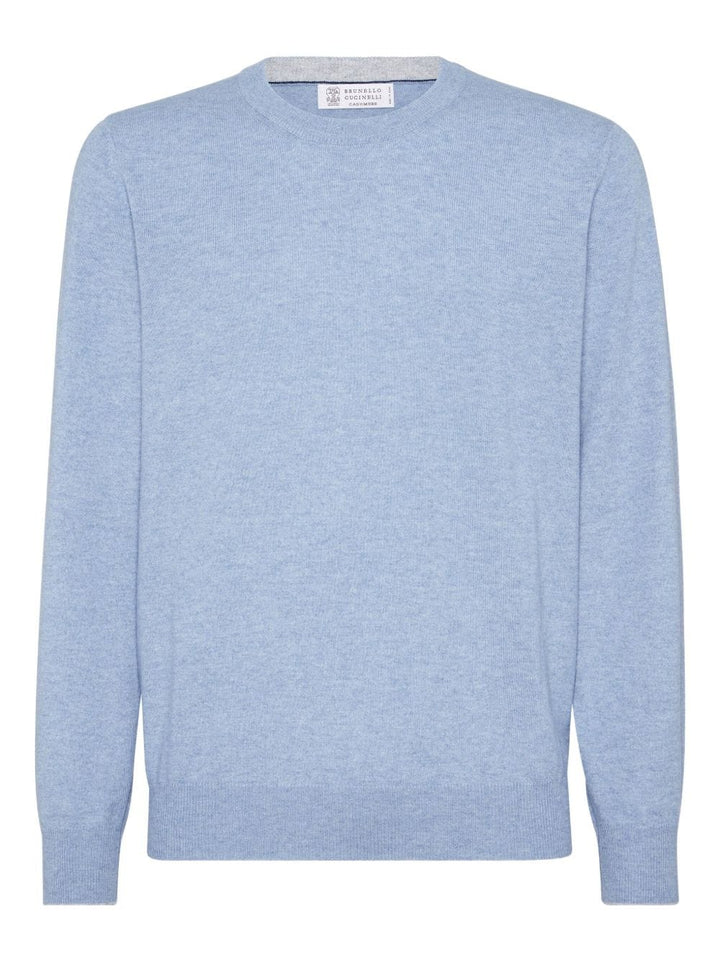 Topwear Brunello Cucinelli Sweaters Clear Blue Brand