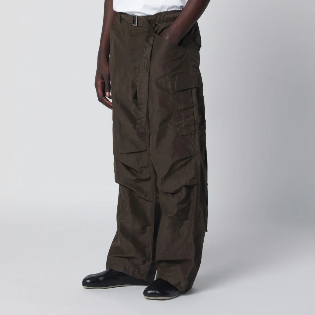 Sacai - Khaki green nylon cargo trousers Brand Apparel &amp; Accessories > Clothing > Pants 2