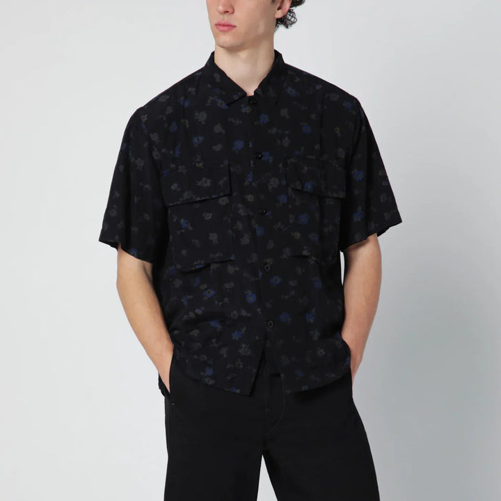 Sacai - Black shirt with floral print