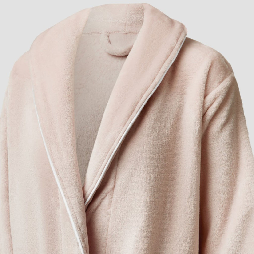 Brogo Luxe Bathrobe Blush - White Piping