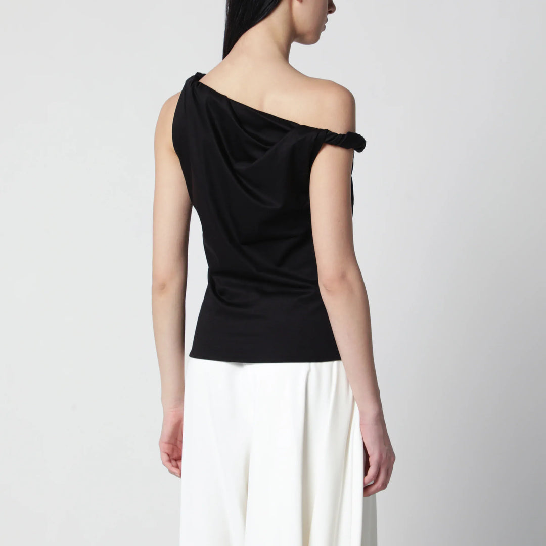 Róhe - Black asymmetrical top in cotton and silk blend Brand Apparel &amp; Accessories > Clothing > Shirts &amp; Tops 38  FR