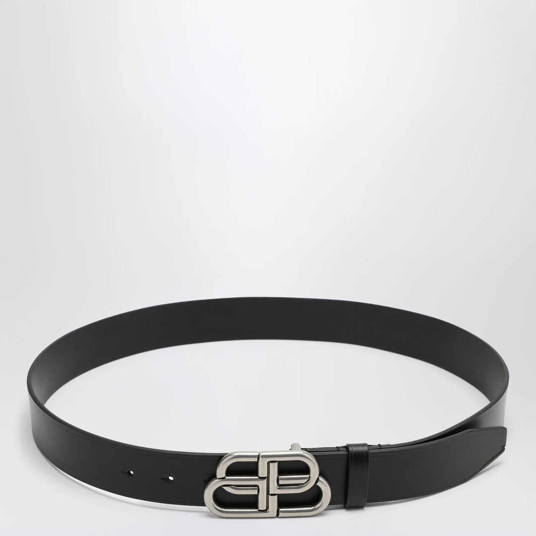Balenciaga - Black BB leather belt
