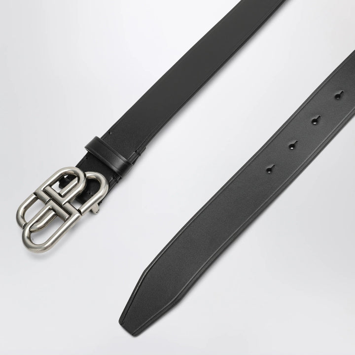 Balenciaga - Black BB leather belt