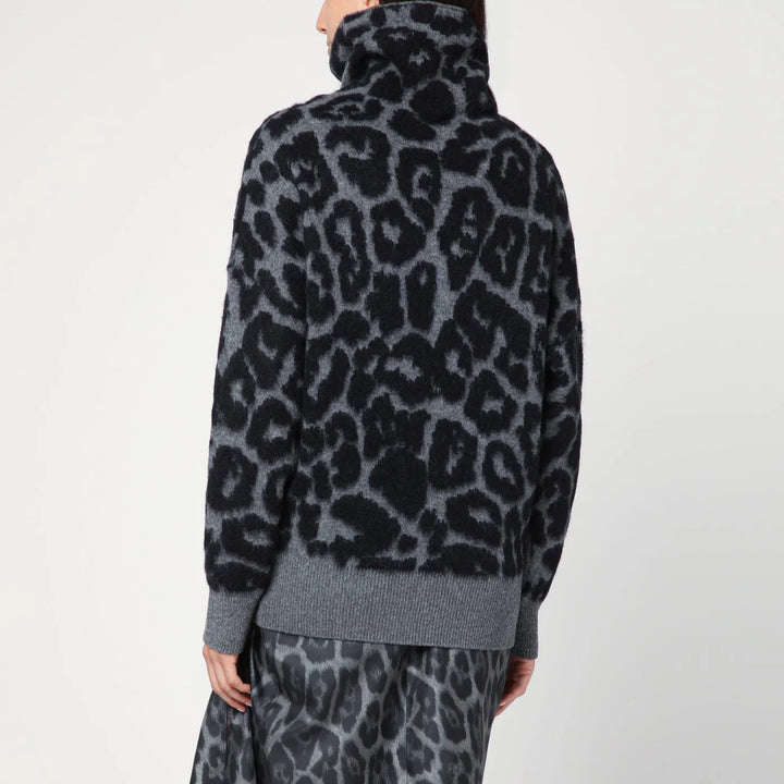 Stella McCartney - Leopard print turtleneck sweater in wool