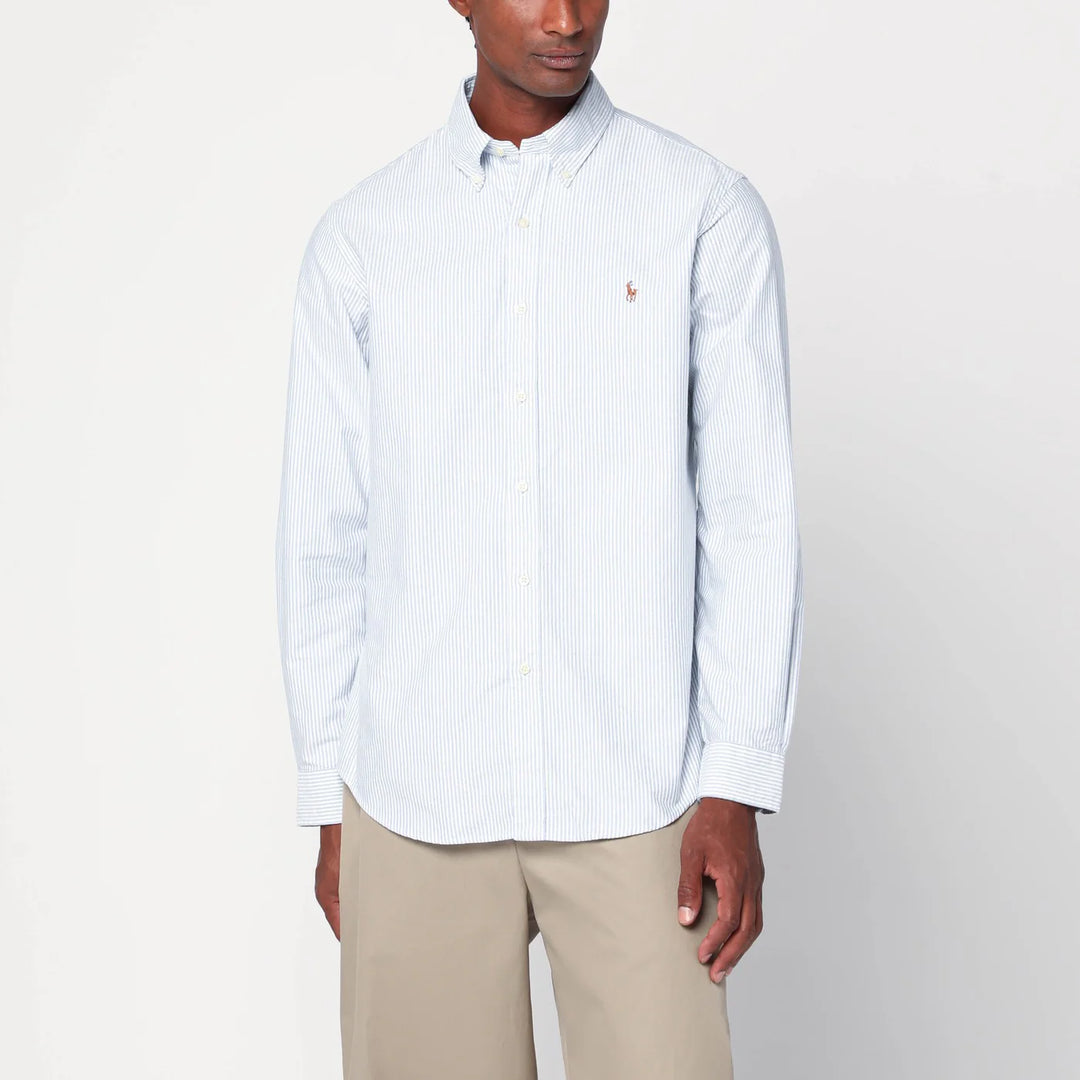 Polo Ralph Lauren - Light blue/white striped Oxford shirt Custom-fit