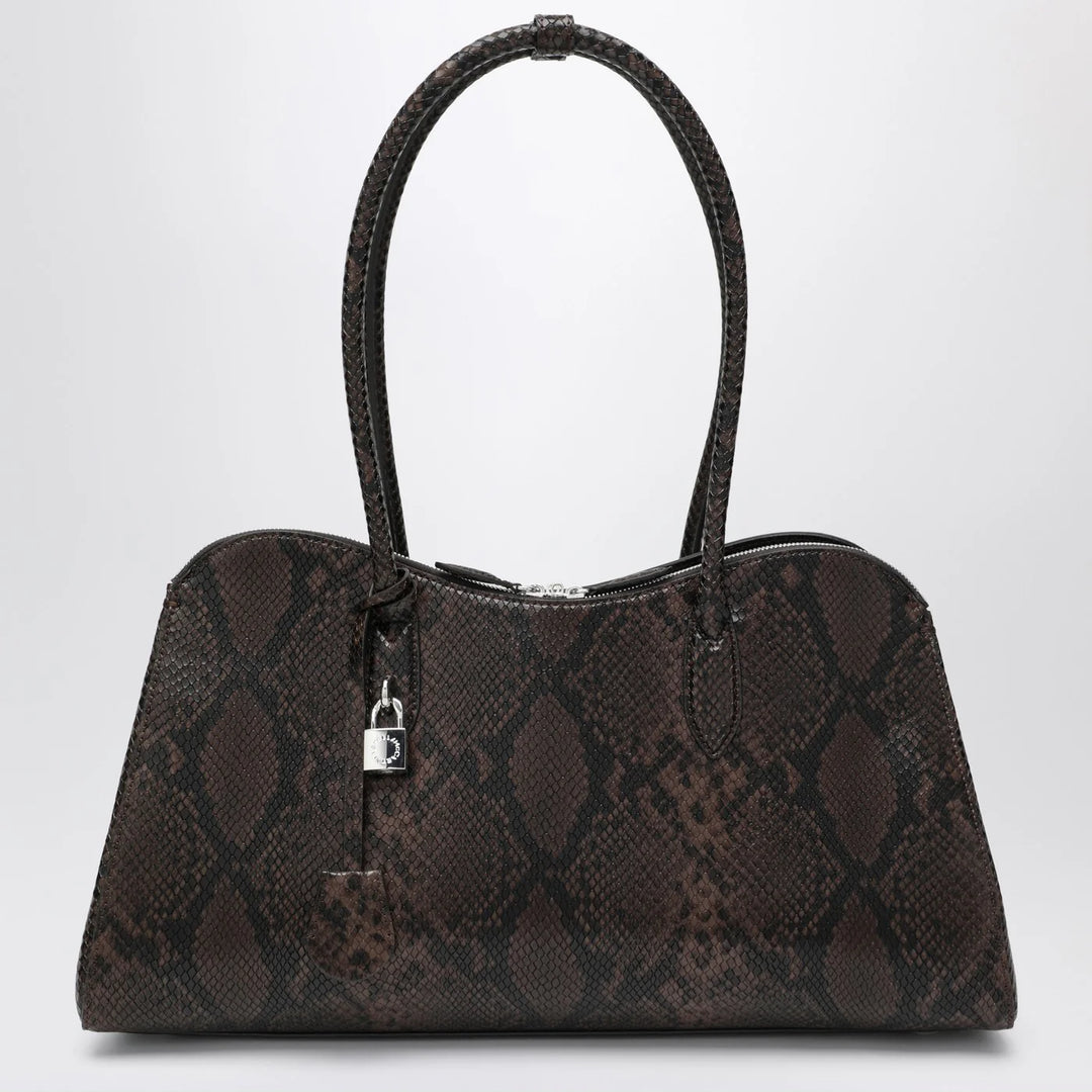 Stella McCartney - Espresso snake-effect Ryder tote bag