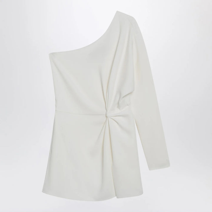 Valentino - Ivory one-shoulder top in couture cady
