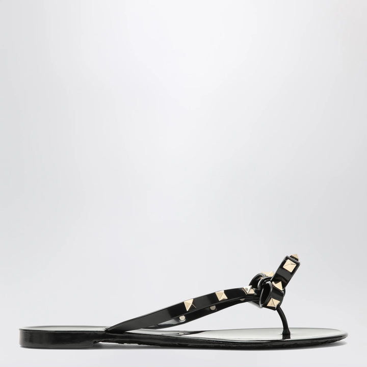 Valentino Garavani - Black Rockstud Flat Sandals