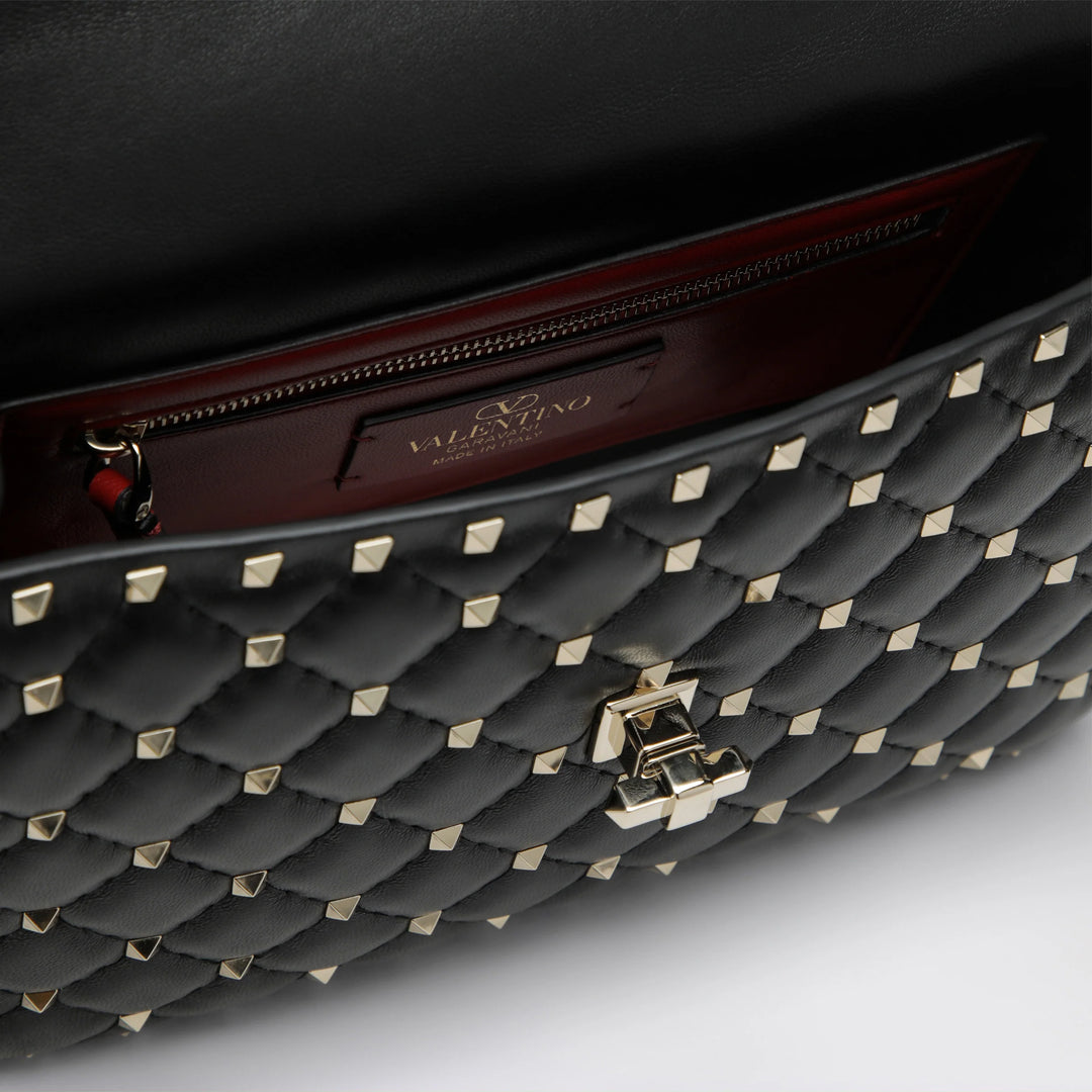 Valentino Garavani - Medium Rockstud Spike bag in black nappa leather