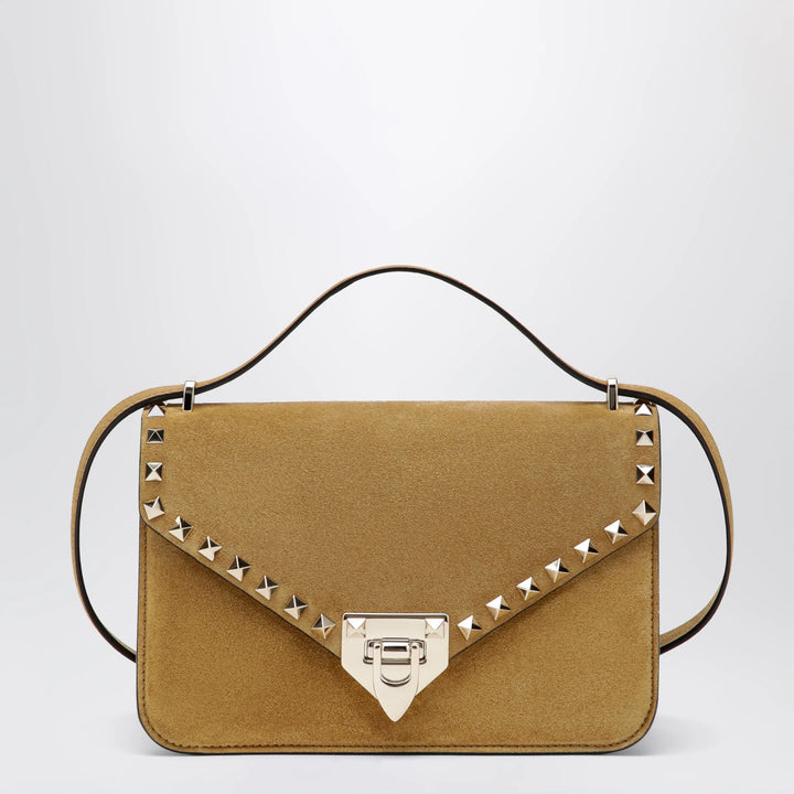 Valentino Garavani - Rockstud Havana small crossbody bag in beige suede