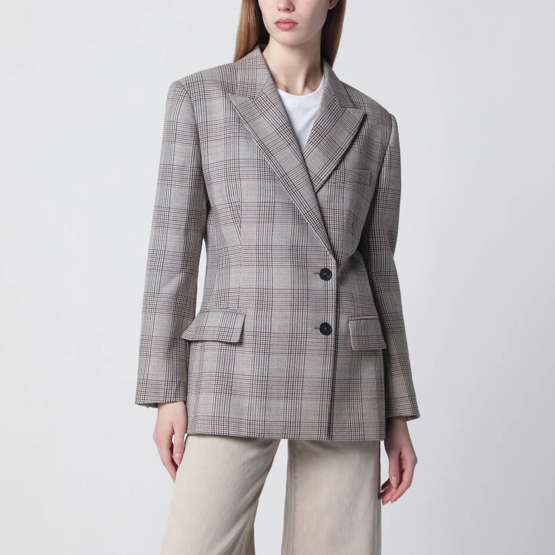 ANINE BING - Asymmetric Prince of Wales jacket