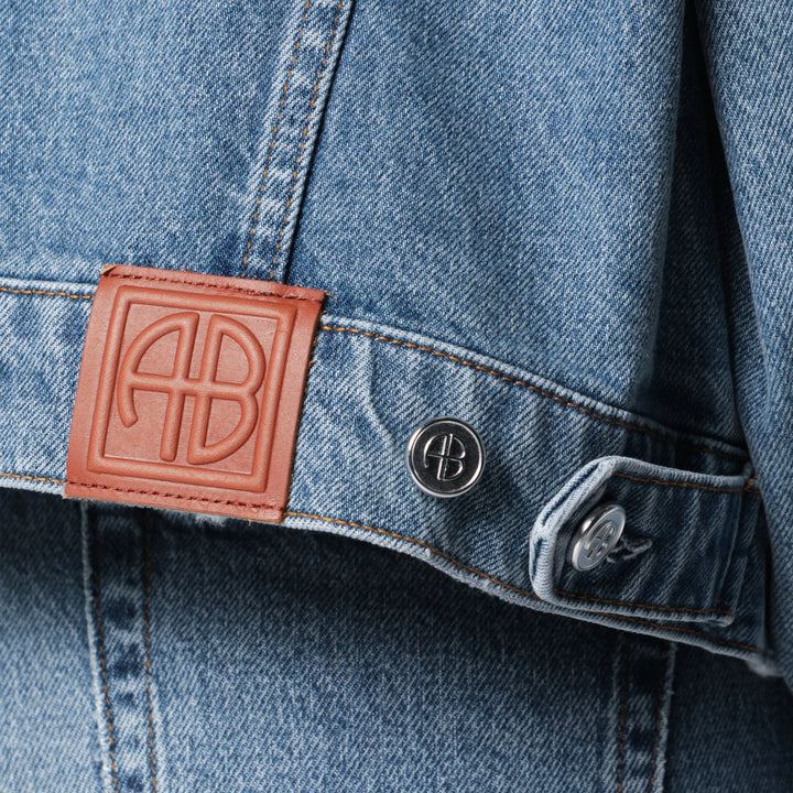 ANINE BING - Quincy washed denim jacket in cascade blue