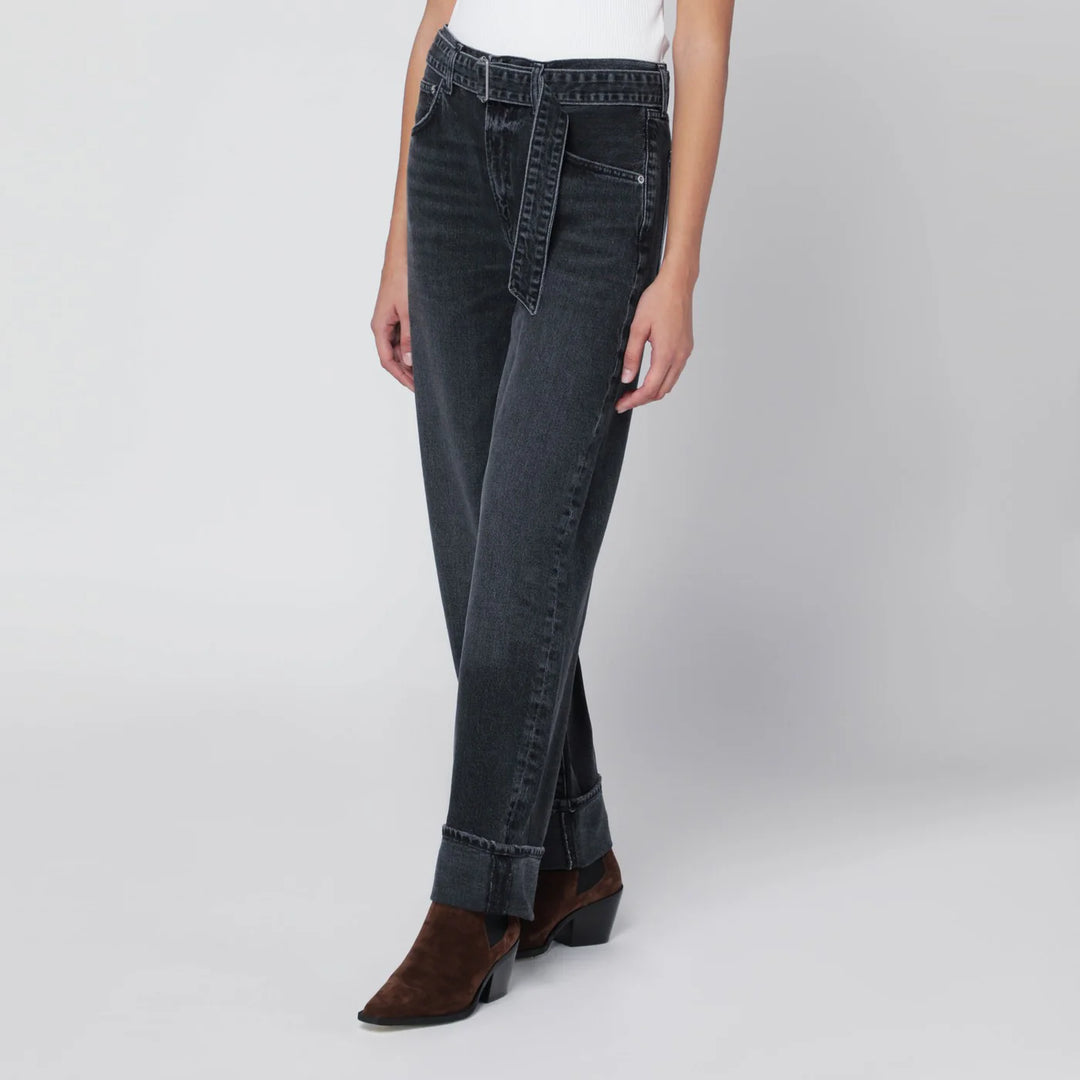 AGOLDE - Jeans Cuffer Taper grey washed effect