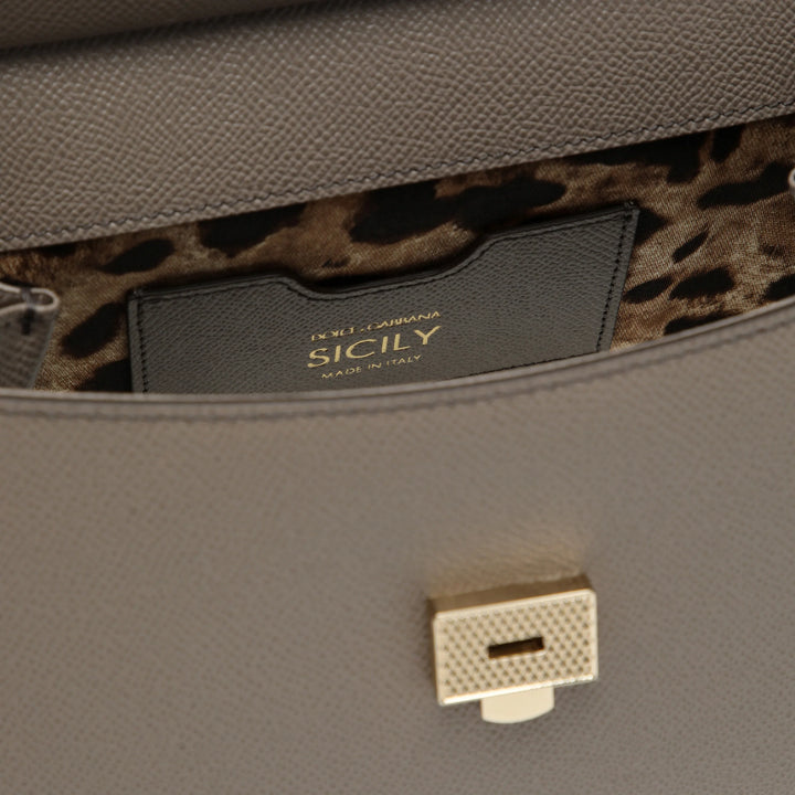 Dolce&amp;Gabbana - Medium Sicily handbag in light mud colour