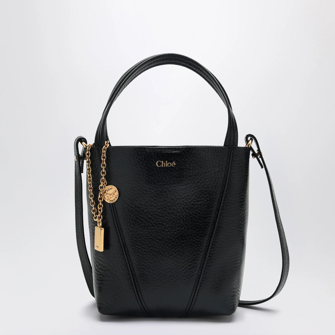 Chloé - Small Spin black leather tote bag