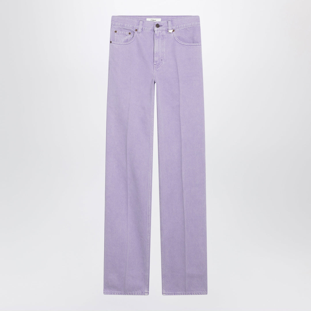 Chloé - Straight jeans in lavender organic cotton denim