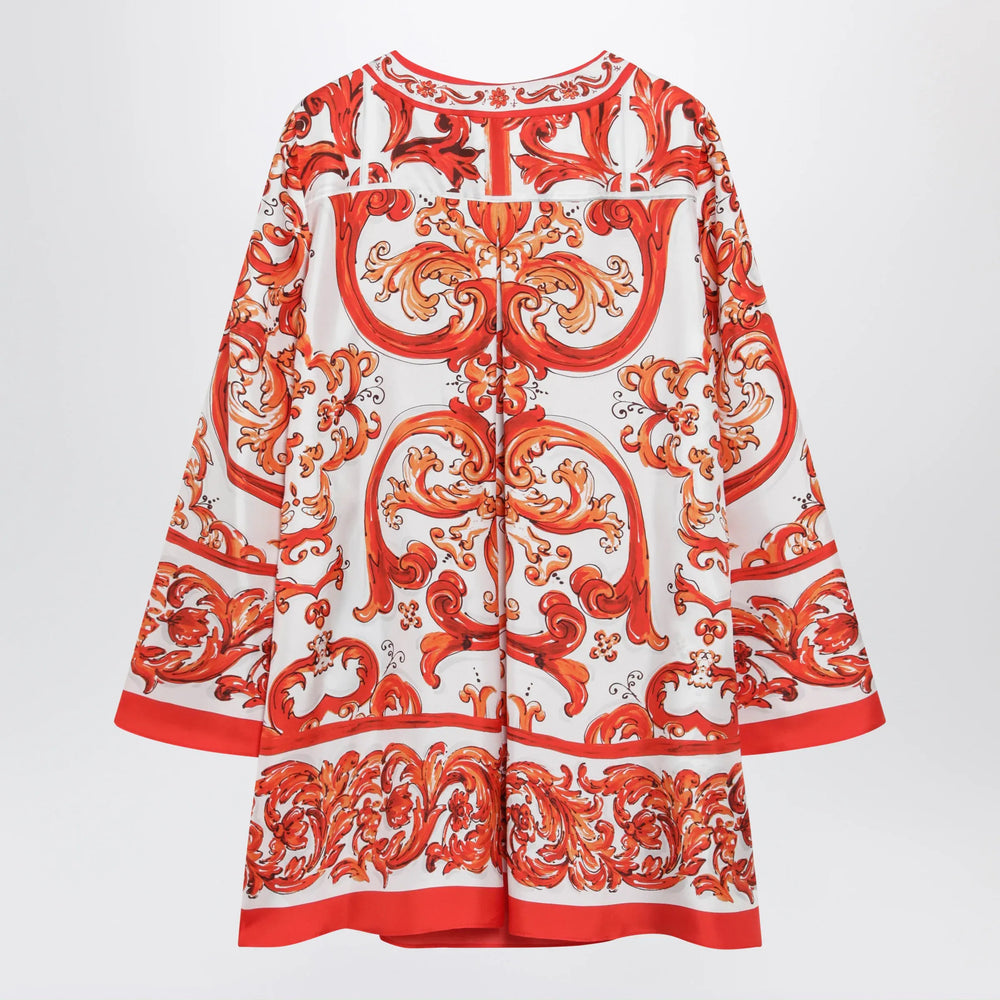 Dolce&Gabbana - Maiolica-print silk twill kaftan dress, multicolour Brand Apparel & Accessories
