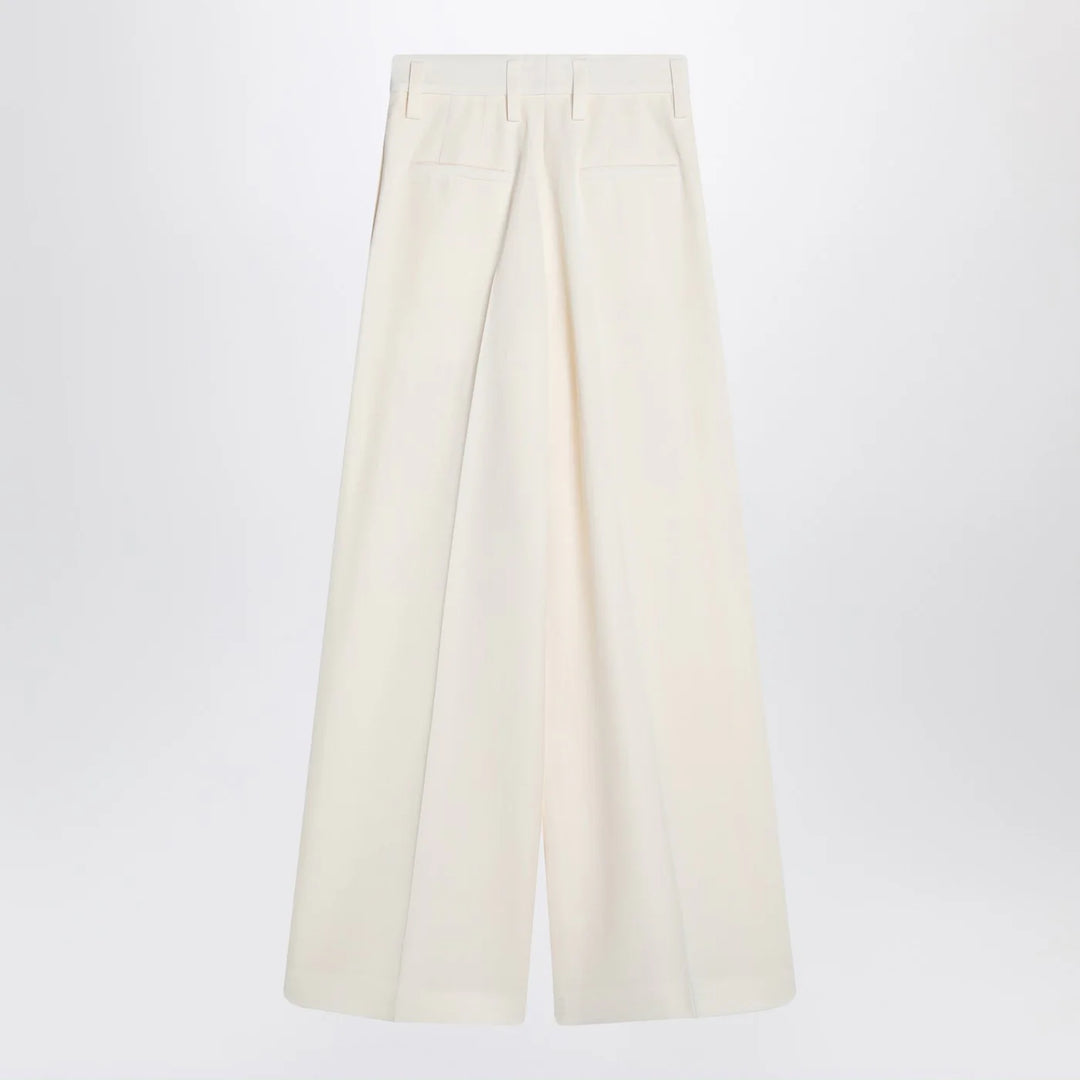 Jil Sander - Wide cream trousers in silk blend
