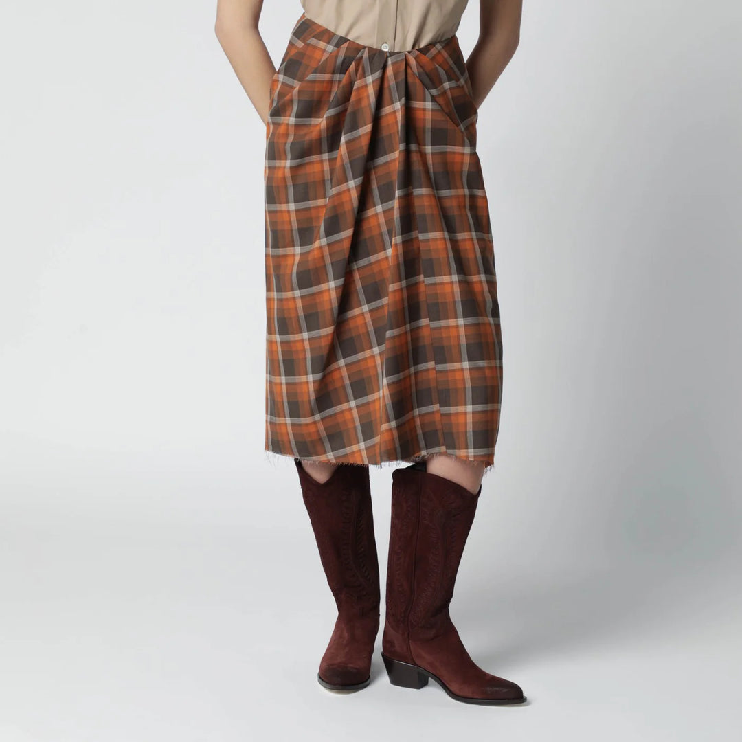 6397 - Draped tartan skirt