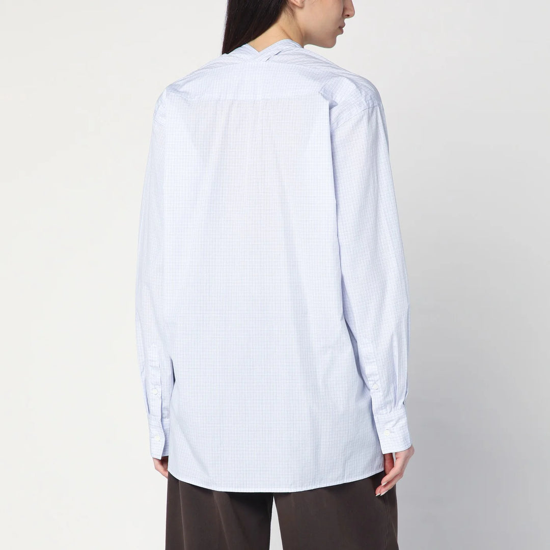 6397 - Light blue checkered cotton shirt