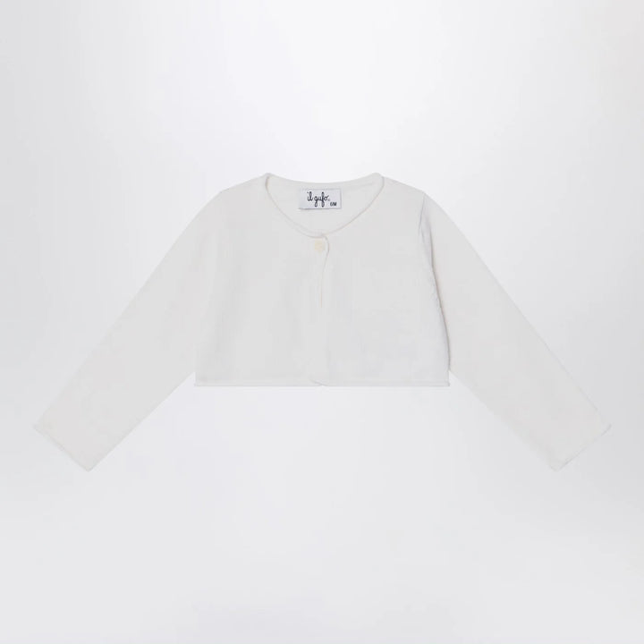 Il Gufo - Short wrap cardigan white milk