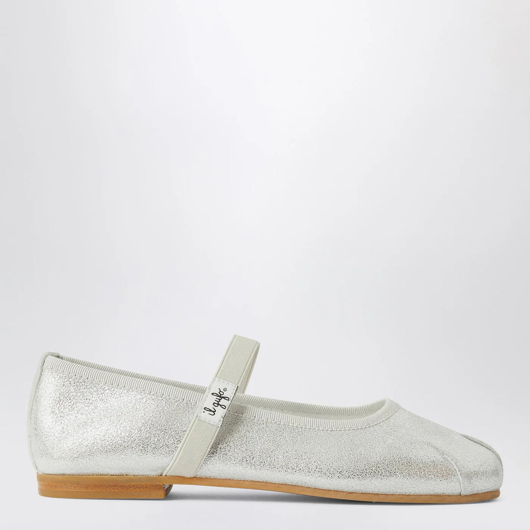 Il Gufo - Silver ballet flats with elastic strap