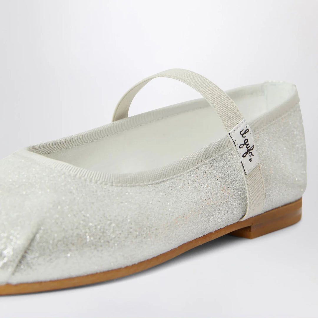 Il Gufo - Silver ballet flats with elastic strap