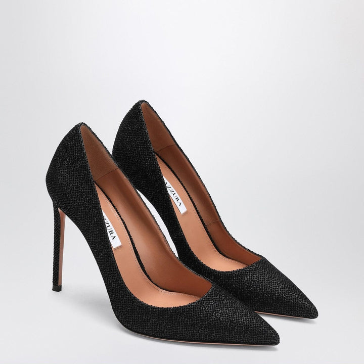 Pumps Aquazzura Purist Pump 105 black with rhinestones Brand