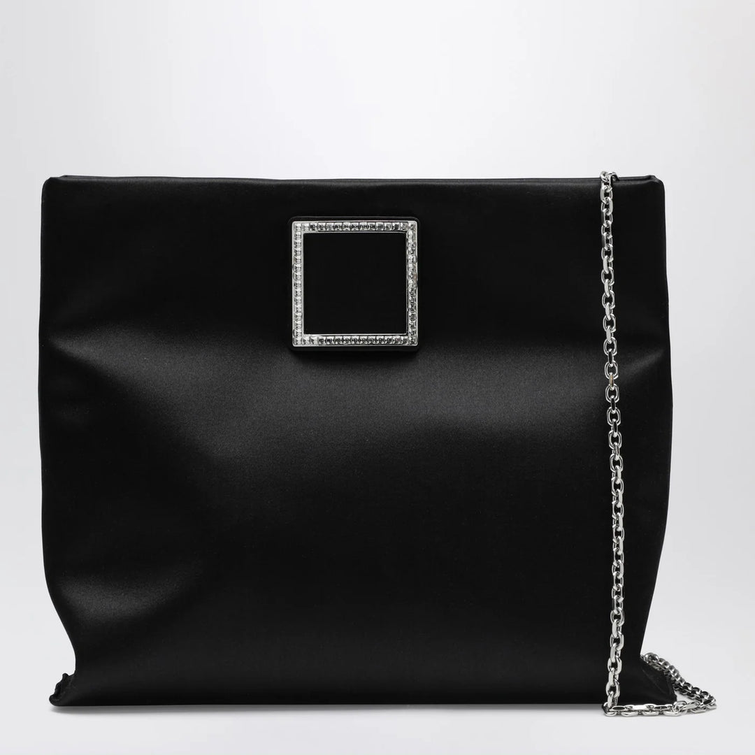 ROGER VIVIER - Trompette Clutch in black satin