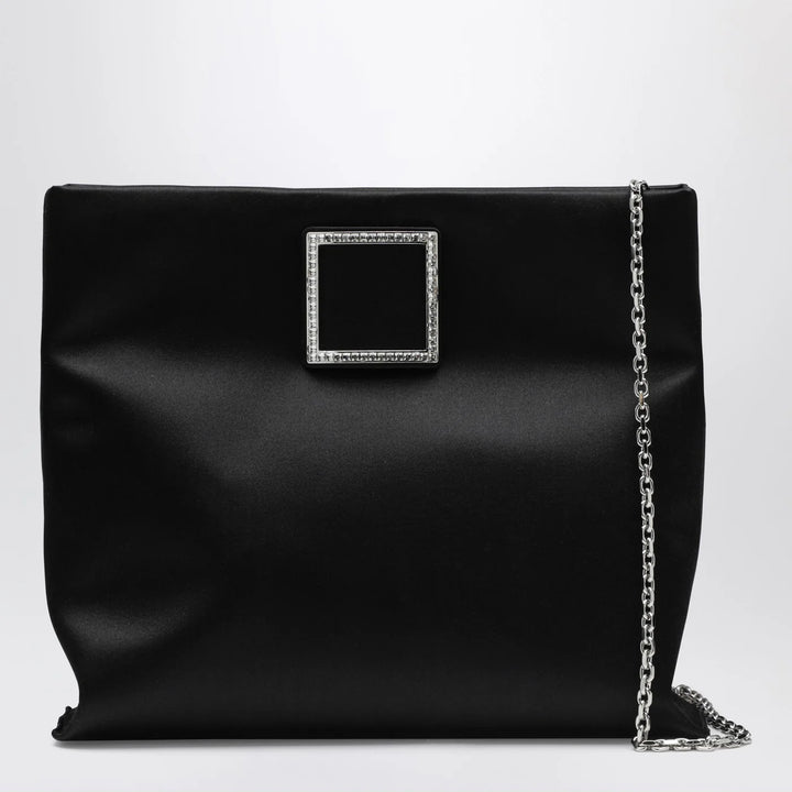 ROGER VIVIER - Trompette Clutch in black satin