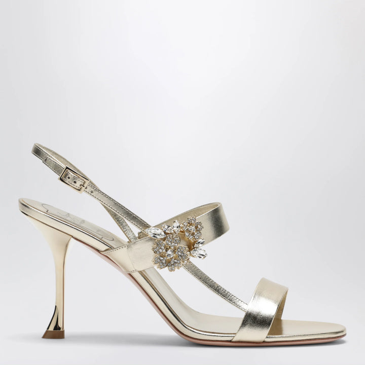 ROGER VIVIER - Gold leather Efflorescence sandals