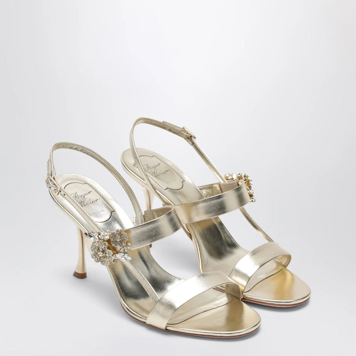 ROGER VIVIER - Gold leather Efflorescence sandals