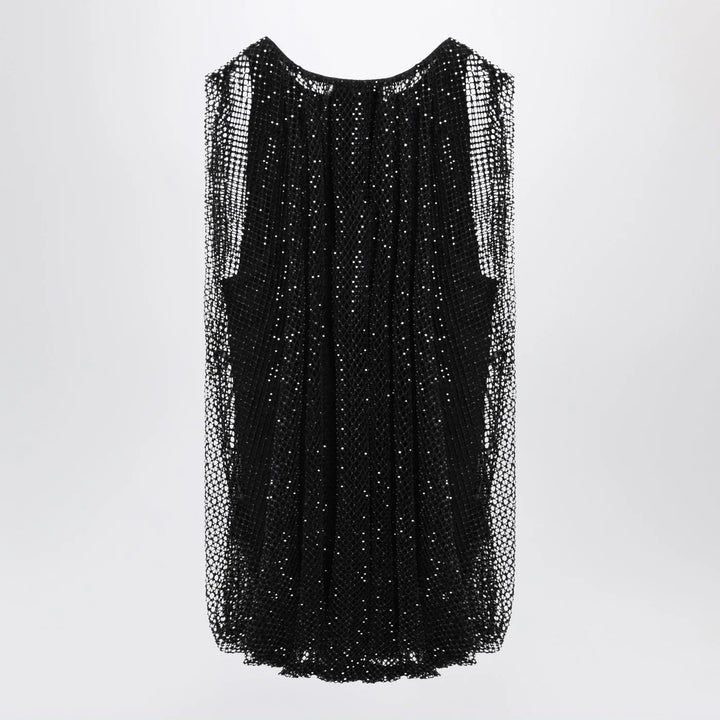 Sportmax - Black mesh top with crystals
