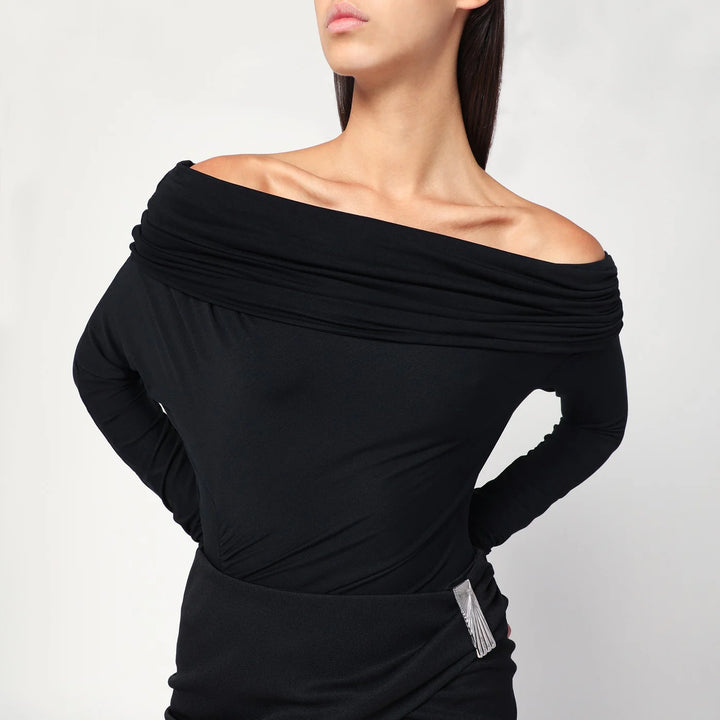 THE ANDAMANE - Black Zoe off-the-shoulder top