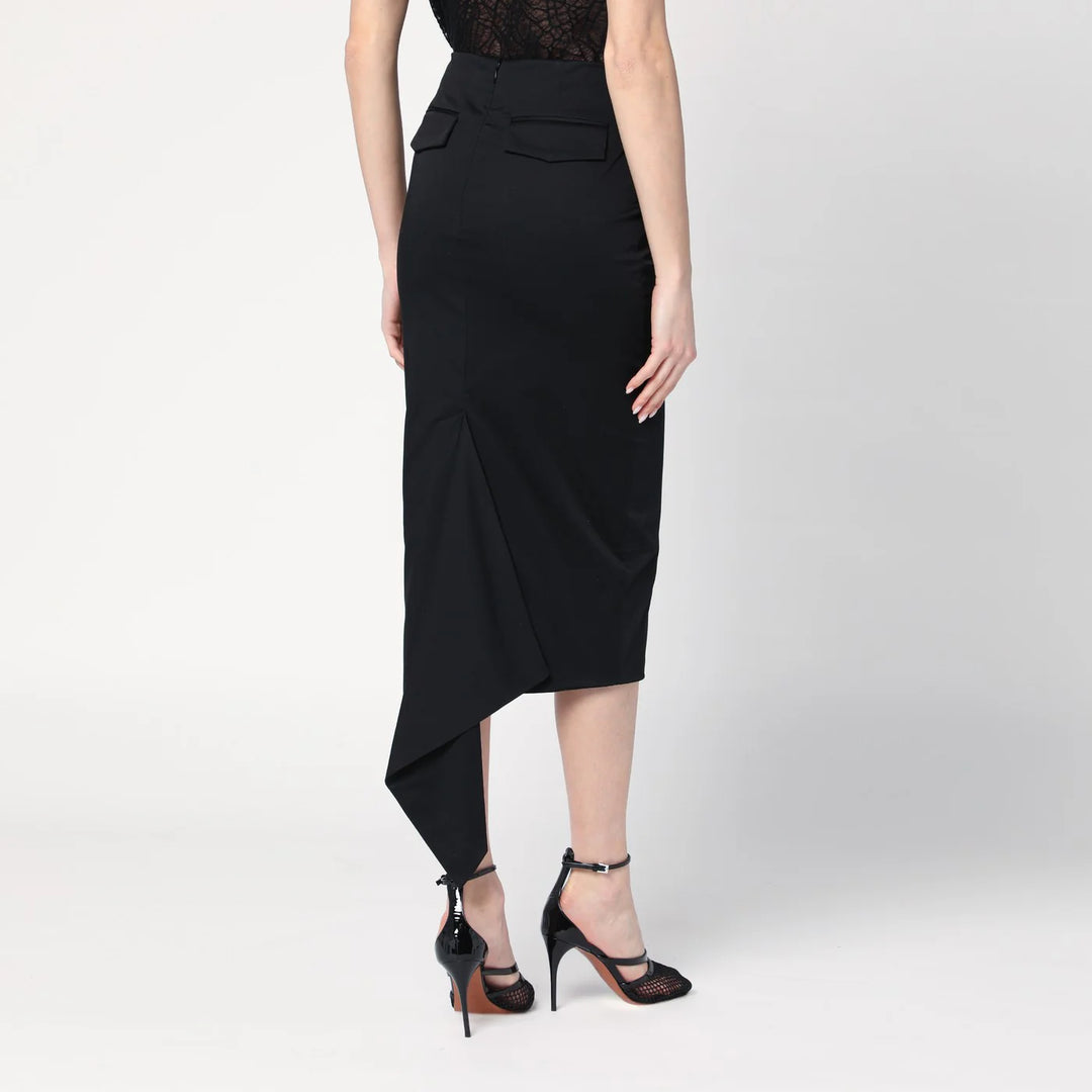 TheLatest - Black cotton midi skirt