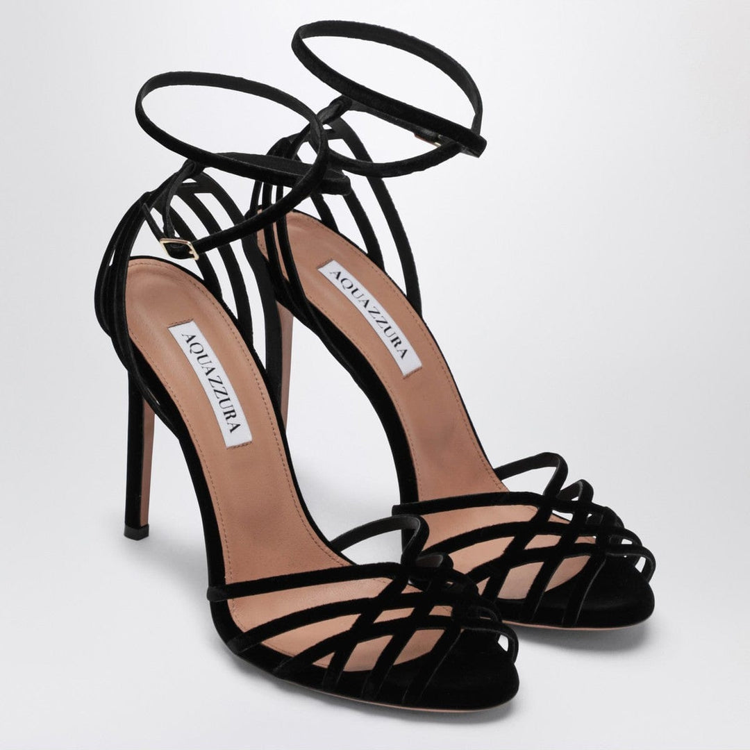 Sandals Aquazzura Wild Dream 105 black velvet sandals Brand