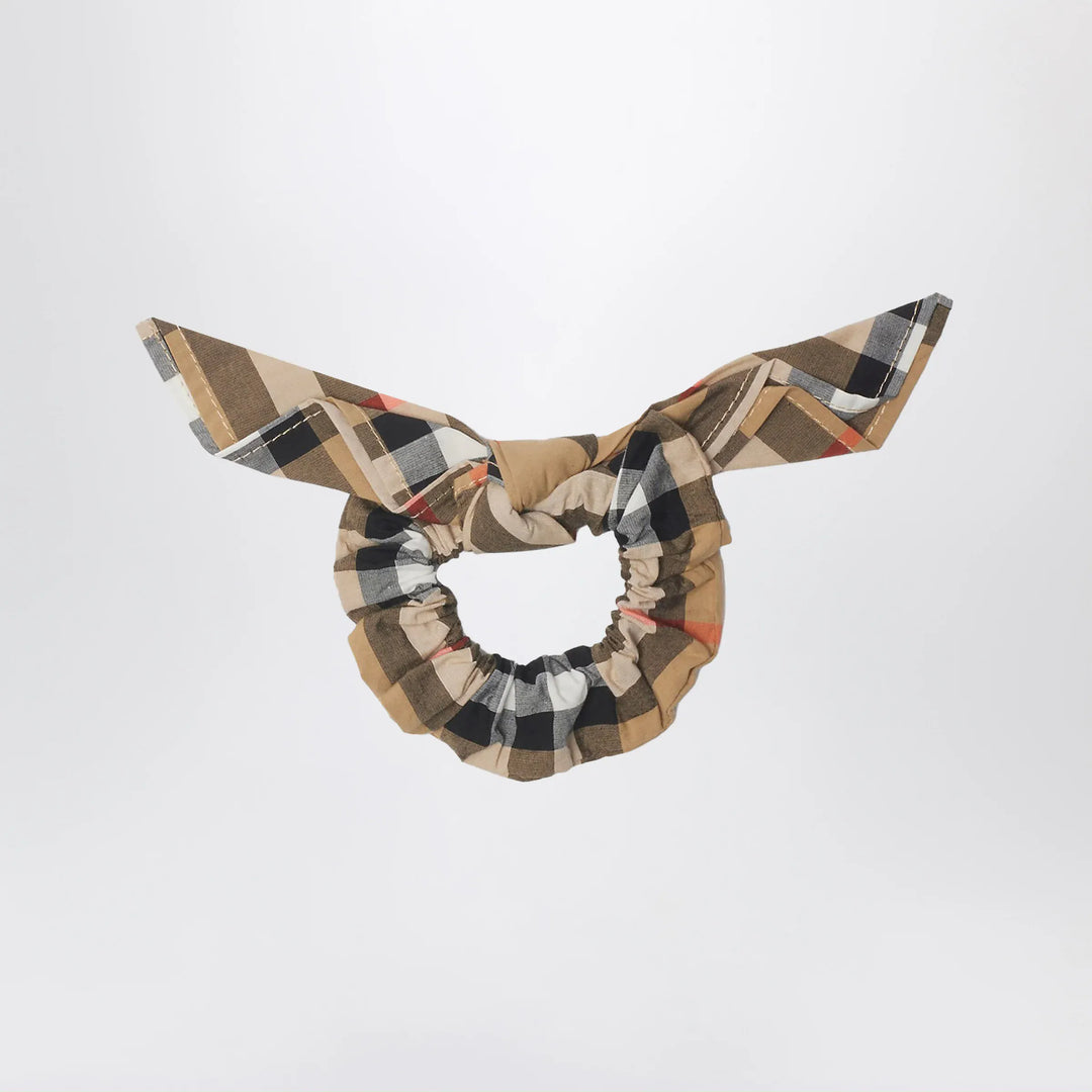 Burberry - Beige Check Pattern Cotton Scrunchies Brand Apparel &amp; Accessories TU