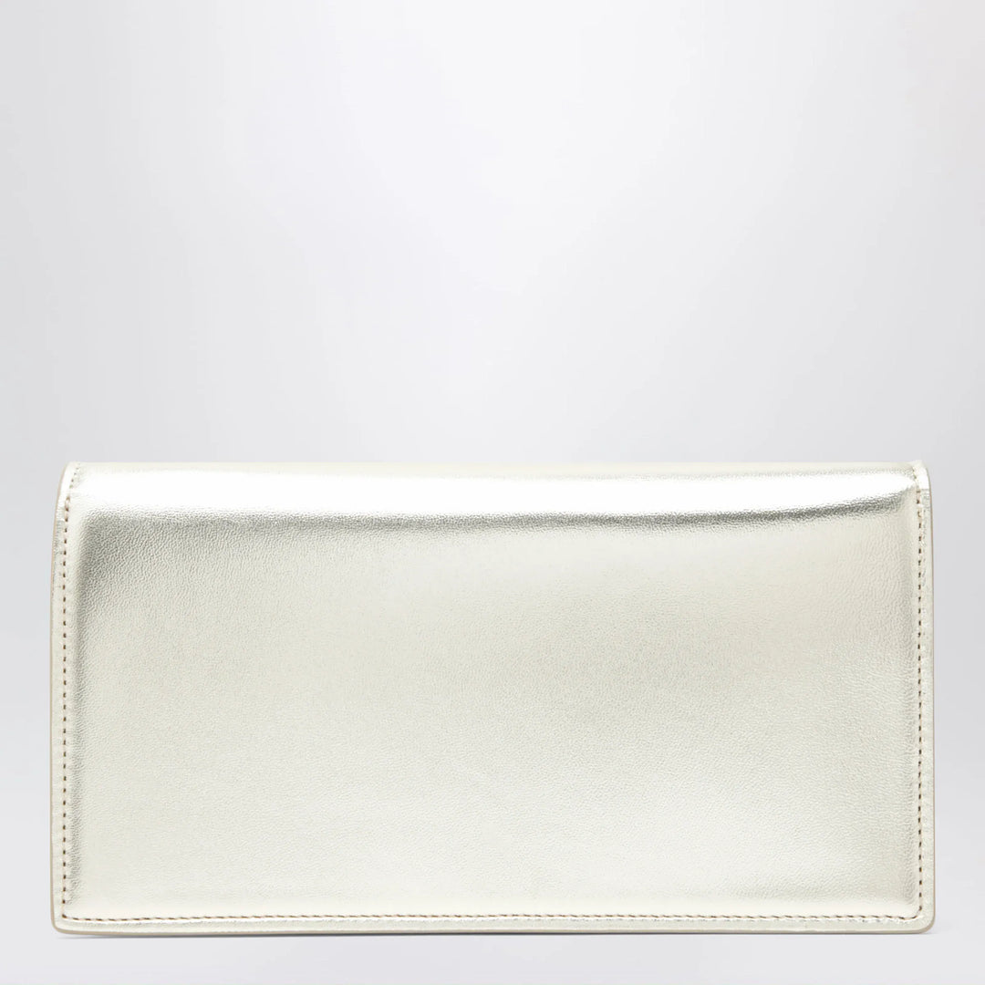 Christian Louboutin - Platinum-coloured leather clutch bag with chain Brand Apparel &amp; Accessories TU