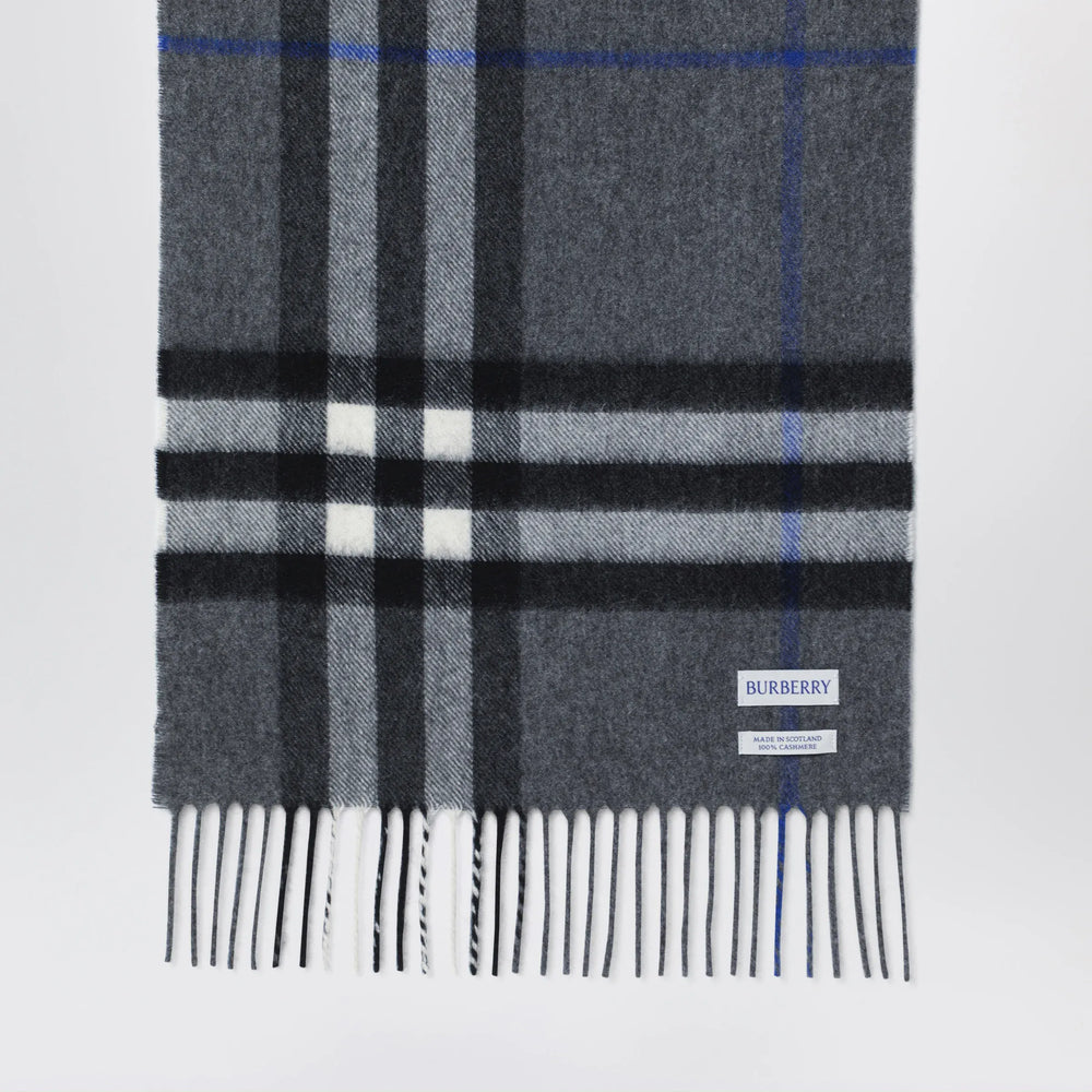 Burberry - Check cashmere scarf in Marlborough Grey Brand Apparel & Accessories > Clothing Accessories > Scarves & Shawls TU