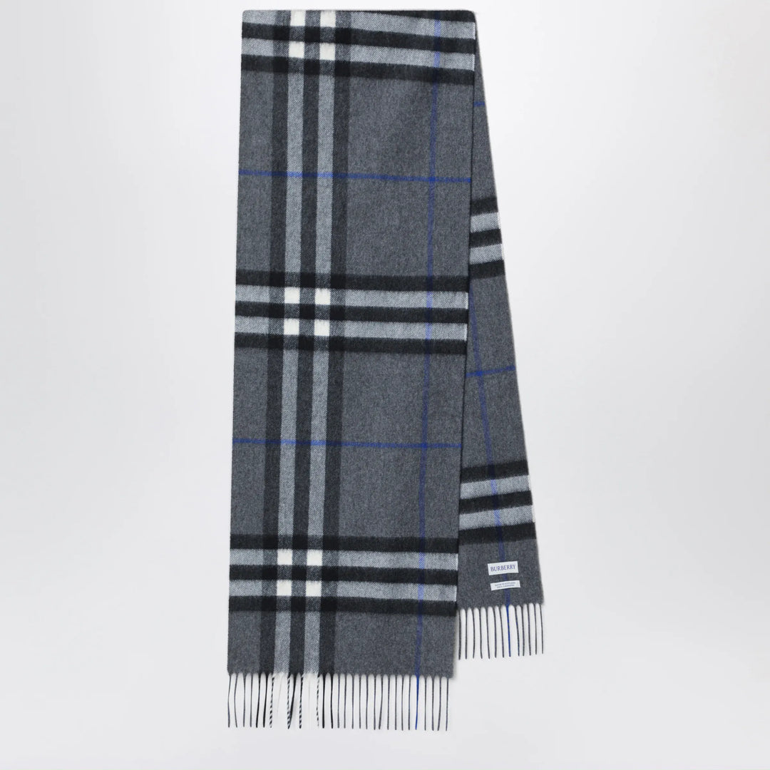 Burberry - Check cashmere scarf in Marlborough Grey Brand Apparel &amp; Accessories > Clothing Accessories > Scarves &amp; Shawls TU
