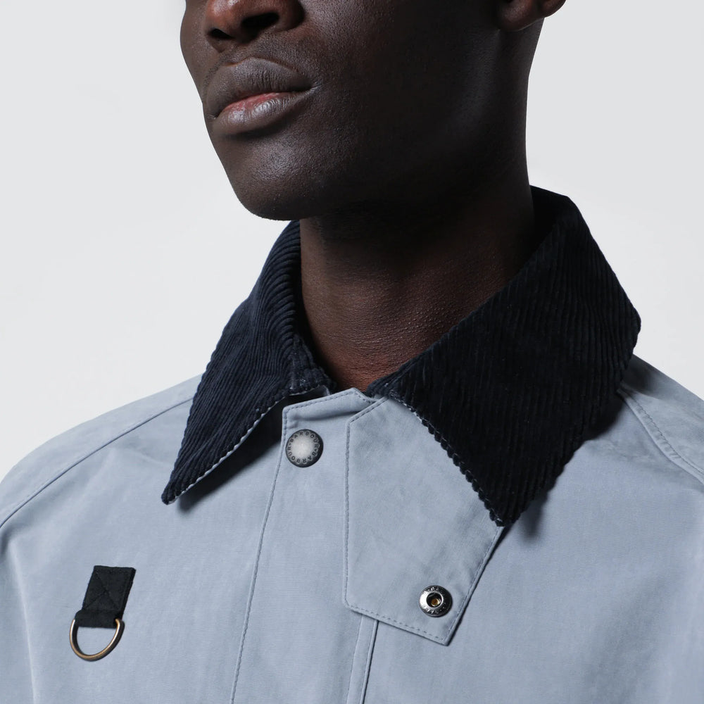 Barbour - Light blue washed Spey jacket in cotton blend Brand Apparel & Accessories > Clothing > Outerwear > Coats & Jackets XL
