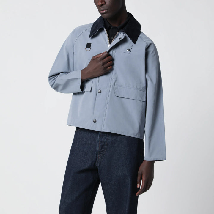 Barbour - Light blue washed Spey jacket in cotton blend Brand Apparel &amp; Accessories > Clothing > Outerwear > Coats &amp; Jackets XL