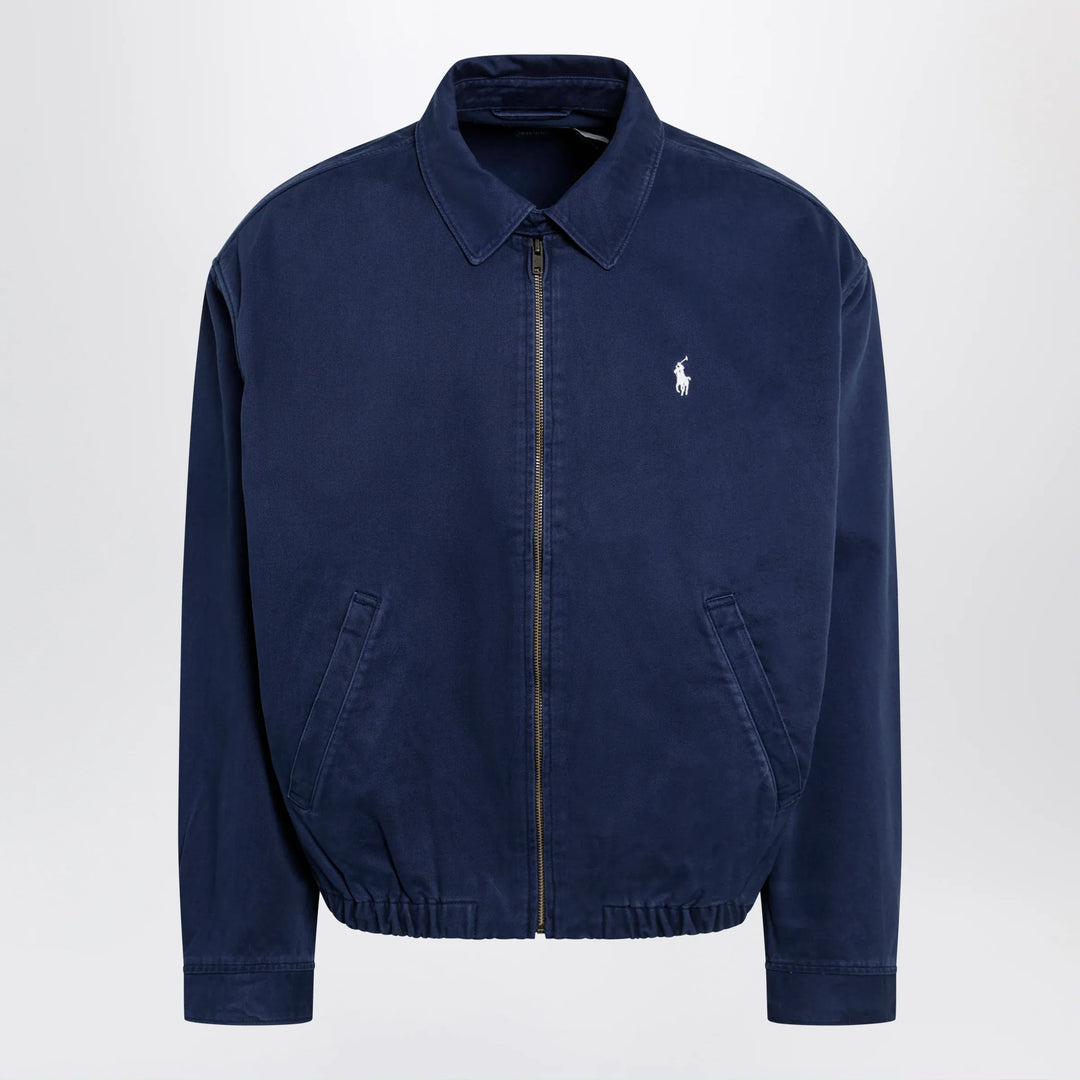 Polo Ralph Lauren - Navy blue zip-up jacket in cotton Brand Apparel & Accessories > Clothing > Outerwear > Coats & Jackets S